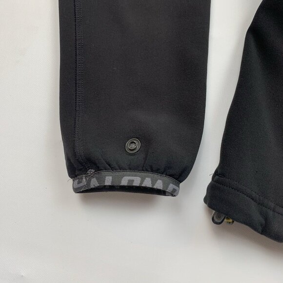 Salomon Womens Size Small Black Soft Shell Full Zip Jacket Spell Out Logo Hiking - Picture 2 of 15